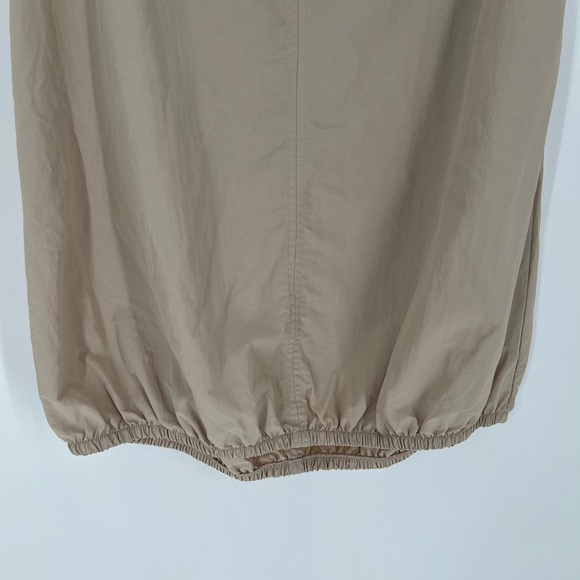 Zara Nylon Balloon Cinched Elastic Hem Relaxed High Rise Midi Skirt - Picture 3 of 5